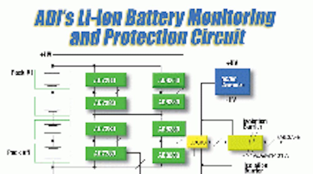 ion battery protection circuit features safety monitor Circuit Diagram