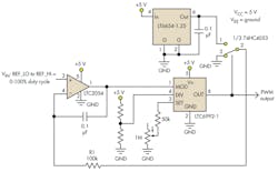 1. This basic linearized PWM generator, without an external feedback mechanism, can still provide accuracy of 0.1%. 1. This basic linearized PWM generator, without an external feedback mechanism, can still provide accuracy of 0.1%.