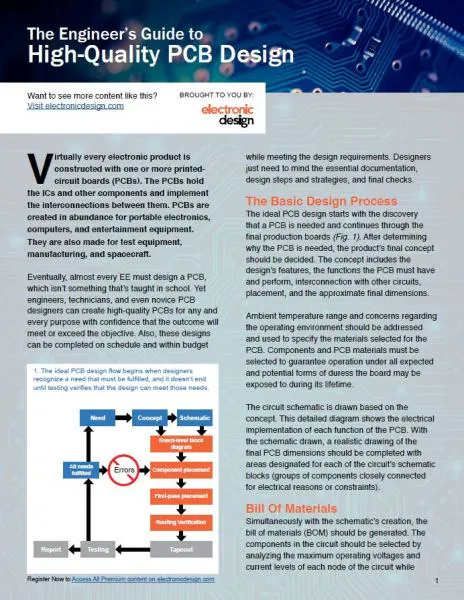 The Engineer’s Guide To High-Quality PCB Design | Electronic Design