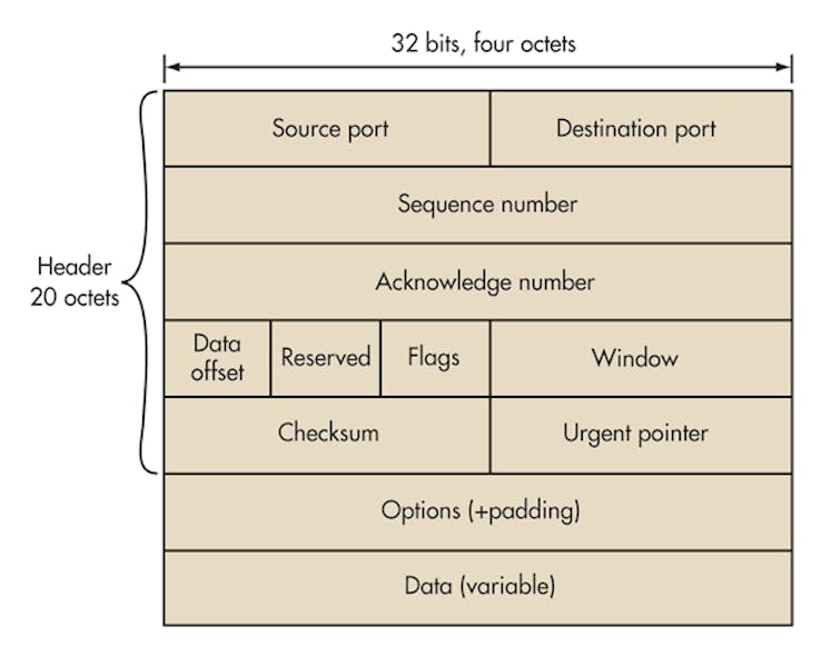 3. The header is added and then removed during the encapsulation and de-encapsulation of the packet data at the TCP layer.