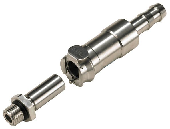 5. Whether metal or polymer, choose true dry-disconnect couplings that feature flush-face internal valves that virtually eliminate the possibility of dripping onto vital components.