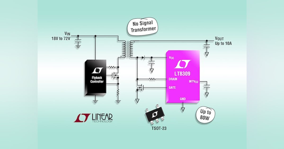 Flyback Synchronous Rectifier Driver Provides 10 A Output Current ...