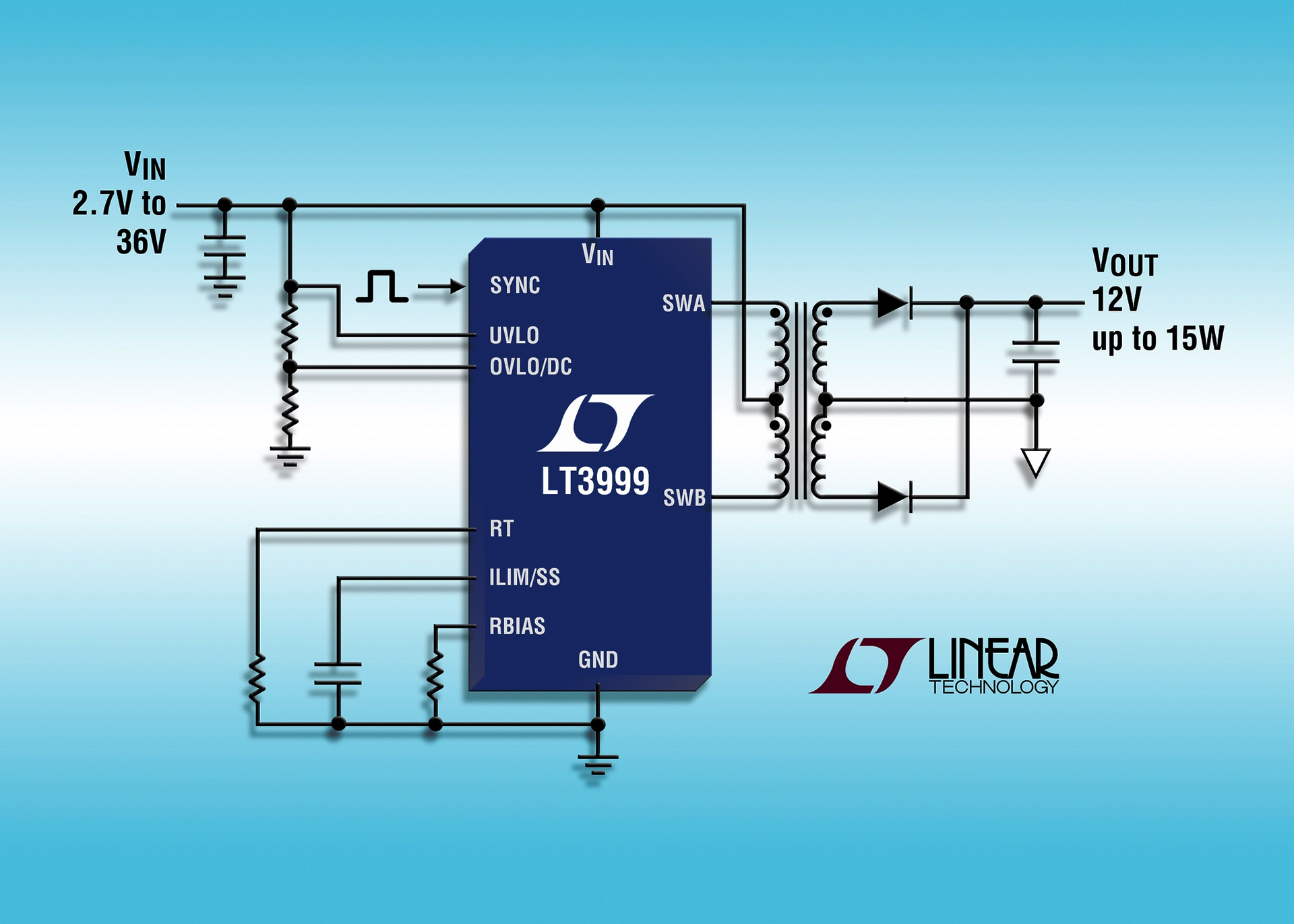 36V Monolithic 1A PushPull DC/DC Transformer Driver with Programmable