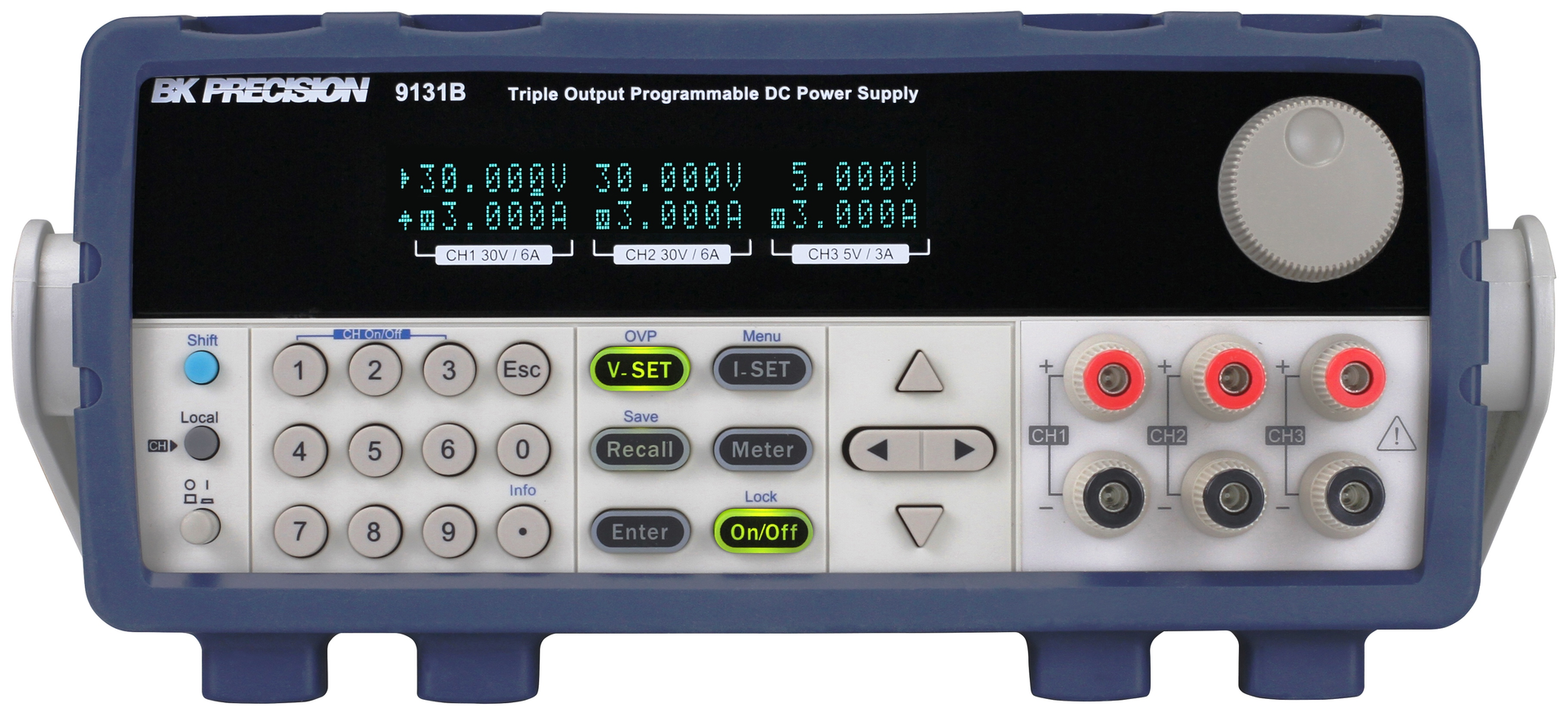 B&K Precision 1670ATCAL Triple Output Digital Display DC Power Supply 3 Amp with a NIST-Traceable Calibration Certificate with Data 30V 