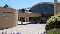 1. The Bay Model visitor's center is located at 2100 Bridgeway in Sausalito, Calif., just across the Golden Gate Bridge. 1. The Bay Model visitor's center is located at 2100 Bridgeway in Sausalito, Calif., just across the Golden Gate Bridge.