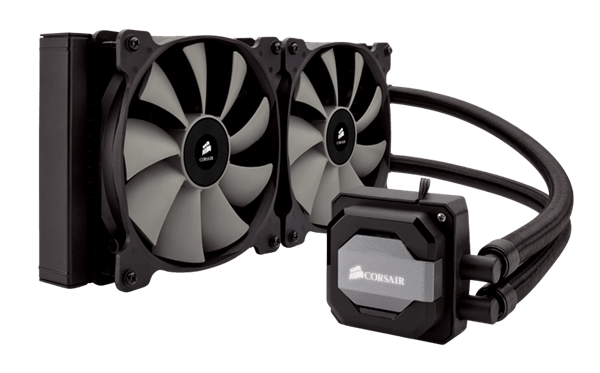 5. The Hydro Series H110i GT all-in-one liquid CPU cooler uses a 280-mm radiator and dual SP140L PWM fans.