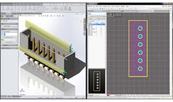 3. Here, the same component is shown in MCAD and ECAD design environments. 3. Here, the same component is shown in MCAD and ECAD design environments.
