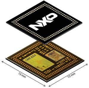 1. NXP&apos;s SCM-i.MX 6SX incorporates a 1 Ghz Cortex-A9 and an 227 MHz Cortex-M4 in a 13- by 13-mm Package on Package (PoP).