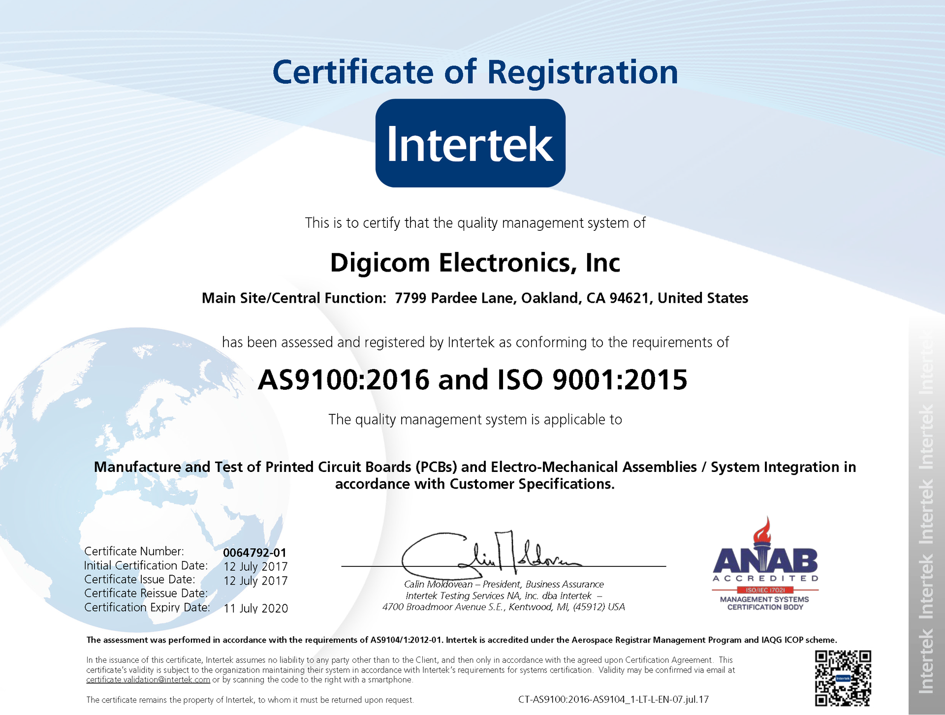 Digicom Receives AS9100:2016 And ISO 9001:2015 Certifications ...