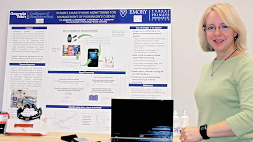 Georgia Tech PhD student and TI Fellow Teresa Sanders has developed a system that uses an eZ430-Chronos watch and a smart phone to monitor and report tremors in patients with Parkinson’s disease. Georgia Tech PhD student and TI Fellow Teresa Sanders has developed a system that uses an eZ430-Chronos watch and a smart phone to monitor and report tremors in patients with Parkinson’s disease.