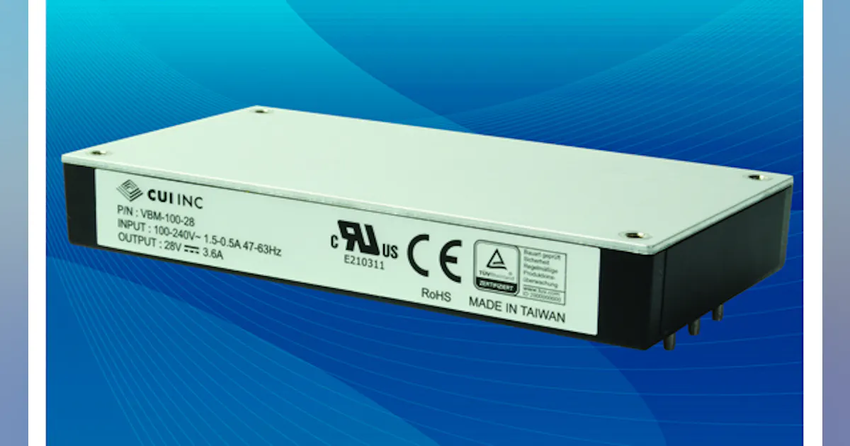 100-W Baseplate-Cooled AC-DC Supply Has 17-mm Profile | Electronic Design