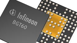 The Infineon BGT60, BGT70, and BGT80 millimeter-wave RF front-end chips are designed for small-cell backhaul applications. The packaging is a plastic embedded wafer-level ball-grid array (eWLB) that&rsquo;s 6 by 6 mm.