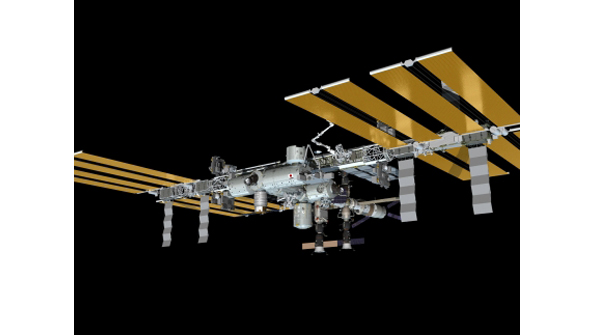 Computergenerated rendering of the International Space Station