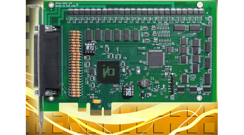 PCIe I/O Card Packs 24 Isolated Digital Inputs, 24 FET Relay Outputs ...