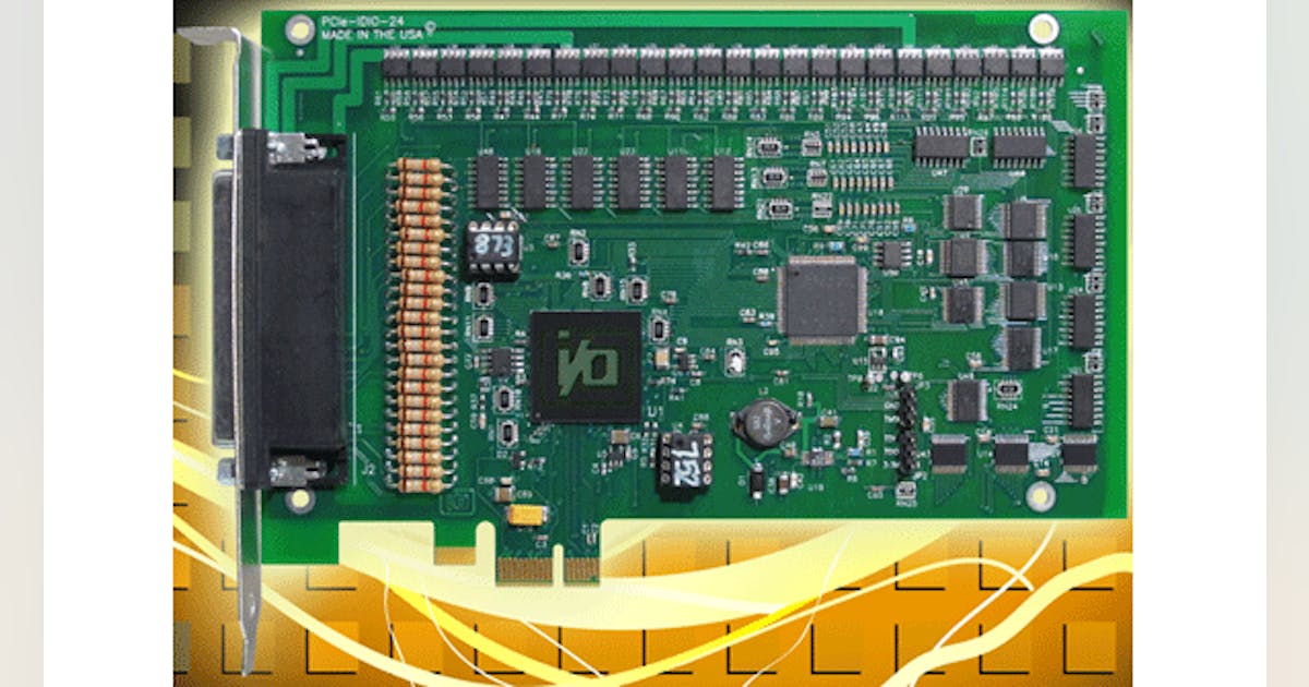 PCIe I/O Card Packs 24 Isolated Digital Inputs, 24 FET Relay Outputs ...