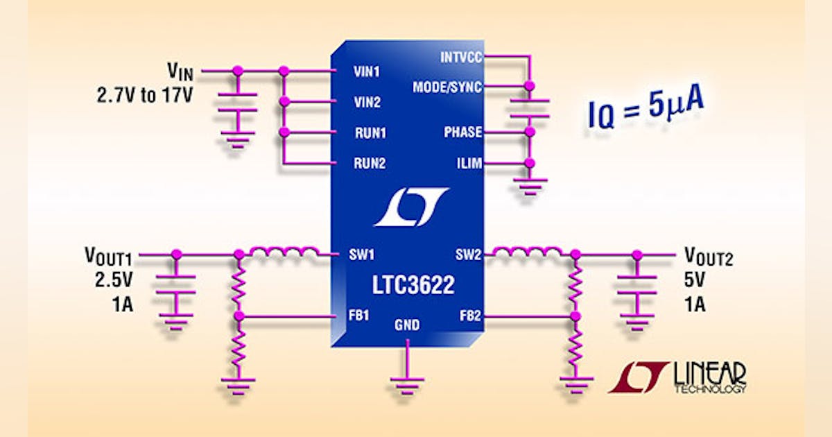 Down Regulator Delivers Dual 1 Circuit Diagram