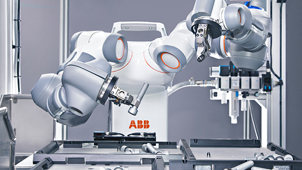 The YuMi dualarm robot performs with enough accuracy to thread a needle Image courtesy of ABB
