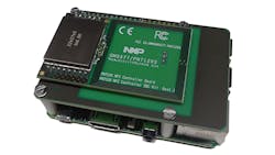 1 The NXP PN7120 NFC controller board top is plugged into an adapter that in turn plugs into the Raspberry Pi 2 bottom 1 The NXP PN7120 NFC controller board top is plugged into an adapter that in turn plugs into the Raspberry Pi 2 bottom