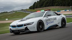 The Official Qualcomm Safety Car is a BMW i8 plugin hybrid that has been modified to support Qualcommrsquos Halo 72 kW wireless charging system Image courtesy of BMW The Official Qualcomm Safety Car is a BMW i8 plugin hybrid that has been modified to support Qualcommrsquos Halo 72 kW wireless charging system Image courtesy of BMW