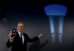 Frans van Houten chief executive of Philips explains that his company39s LED light bulbs can be controlled via smartphone apps Philips is a member of the Allseen Alliance an industry organization that promotes a common framework for the Internet of Things Image courtesy of Philips Frans van Houten chief executive of Philips explains that his company39s LED light bulbs can be controlled via smartphone apps Philips is a member of the Allseen Alliance an industry organization that promotes a common framework for the Internet of Things Image courtesy of Philips