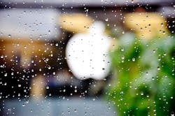 An Apple logo viewed through rainspattered glass Image courtesy of Divya Thakur Flickr An Apple logo viewed through rainspattered glass Image courtesy of Divya Thakur Flickr