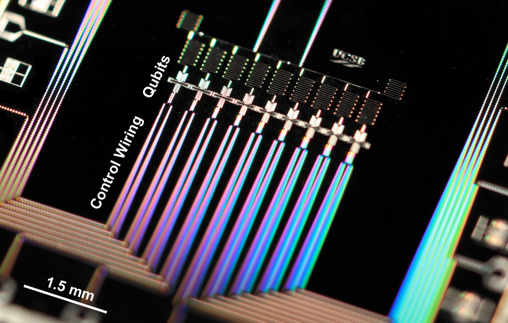 Google quantum computer prototype with nine superconducting qubits Image courtesy of Google Research