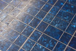 A closeup image of solar panel Massproduced silicon solar cells are typically less than 20 efficient but a new multijunction device has demonstrated an efficiency of 298 Image courtesy of Thinkstock A closeup image of solar panel Massproduced silicon solar cells are typically less than 20 efficient but a new multijunction device has demonstrated an efficiency of 298 Image courtesy of Thinkstock