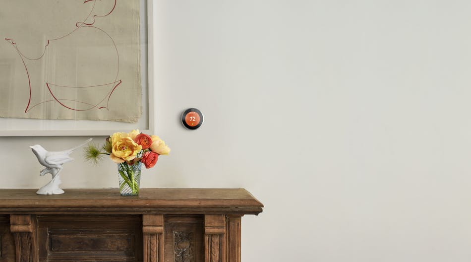Nest Labs&apos; thermostat. Nest has released a public version of Thread, the networking protocol that it uses to connect smart thermostats and other products. (Image courtesy of Nest Labs).