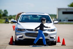 Engineers test an automatic braking system at General Motors39 Active Safety Test Area in Milford Mich Image courtesy of General Motors Engineers test an automatic braking system at General Motors39 Active Safety Test Area in Milford Mich Image courtesy of General Motors