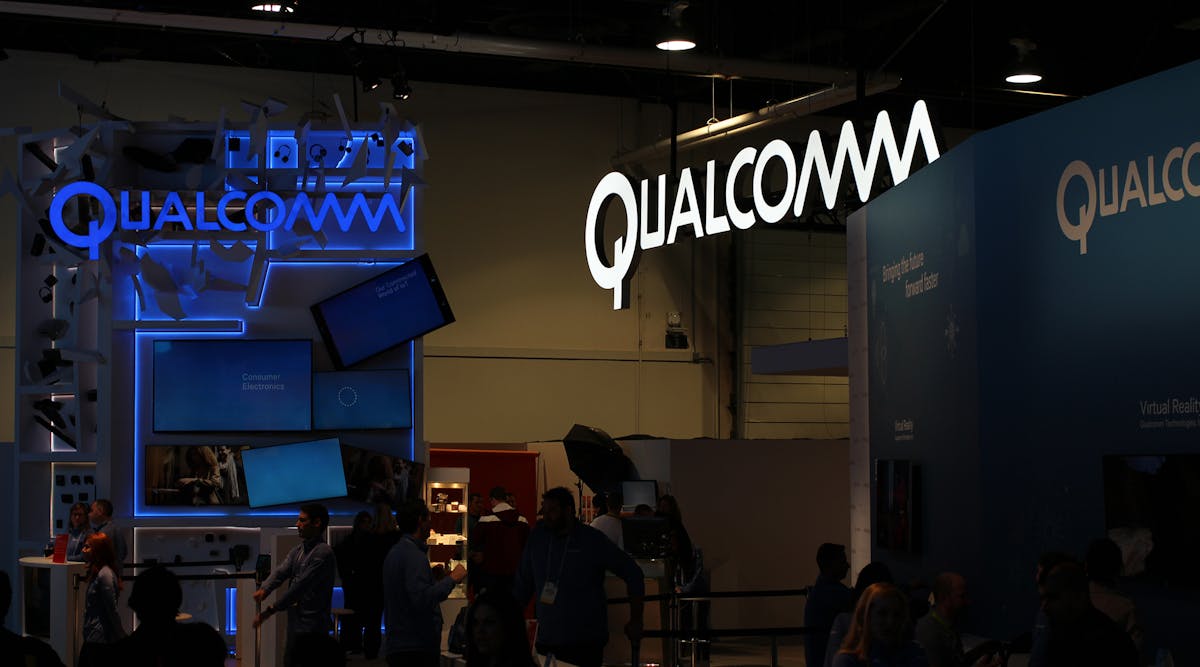 Qualcomm&apos;s booth at the 2016 CES show. (Image courtesy of Maurizio Pesce, Creative Commons).