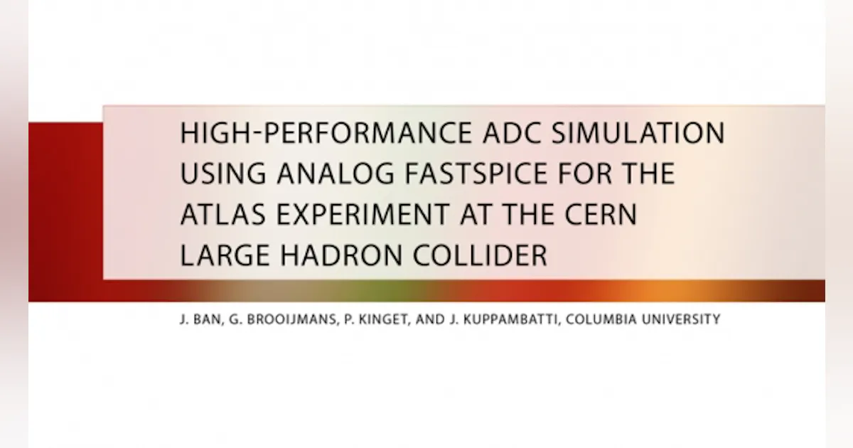 Ahc Simulation High-Performance ADC Simulation at the CERN Large Hadron Collider ...