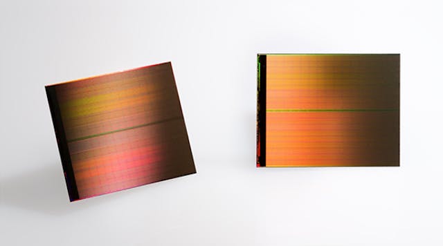 The non-volatile 3D XPoint technology is designed to function as a kind of hybrid between NAND Flash and DRAM memory chips. It is capable of serving as either digital storage or system memory. (Image courtesy of Intel)