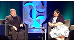 Steve Wozniak speaks at the 2017 MD&amp;M show at the Javits Center in New York City.