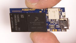 Revolution Robotics’ tiny Warp_0x01 module is ideal for prototyping wearable platforms that need wireless and computing power. Revolution Robotics’ tiny Warp_0x01 module is ideal for prototyping wearable platforms that need wireless and computing power.