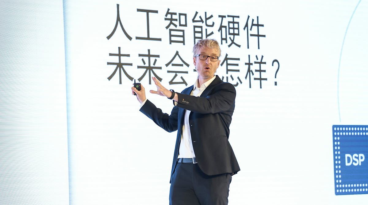 Max Welling at Qualcomm A.I. Day in Beijing, China. (Image courtesy of Qualcomm).