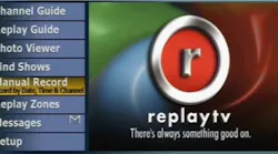 Screen shot of Replay TV user interface