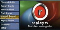 Screen shot of Replay TV user interface Screen shot of Replay TV user interface
