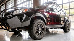 The MSU &apos;Halo Project&apos; vehicle is an all-electric, autonomous SUV with off-road capabilities. (Photo by Beth Wynn)