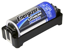 Memory Protection Devices' battery holder with a battery in it Memory Protection Devices' battery holder with a battery in it