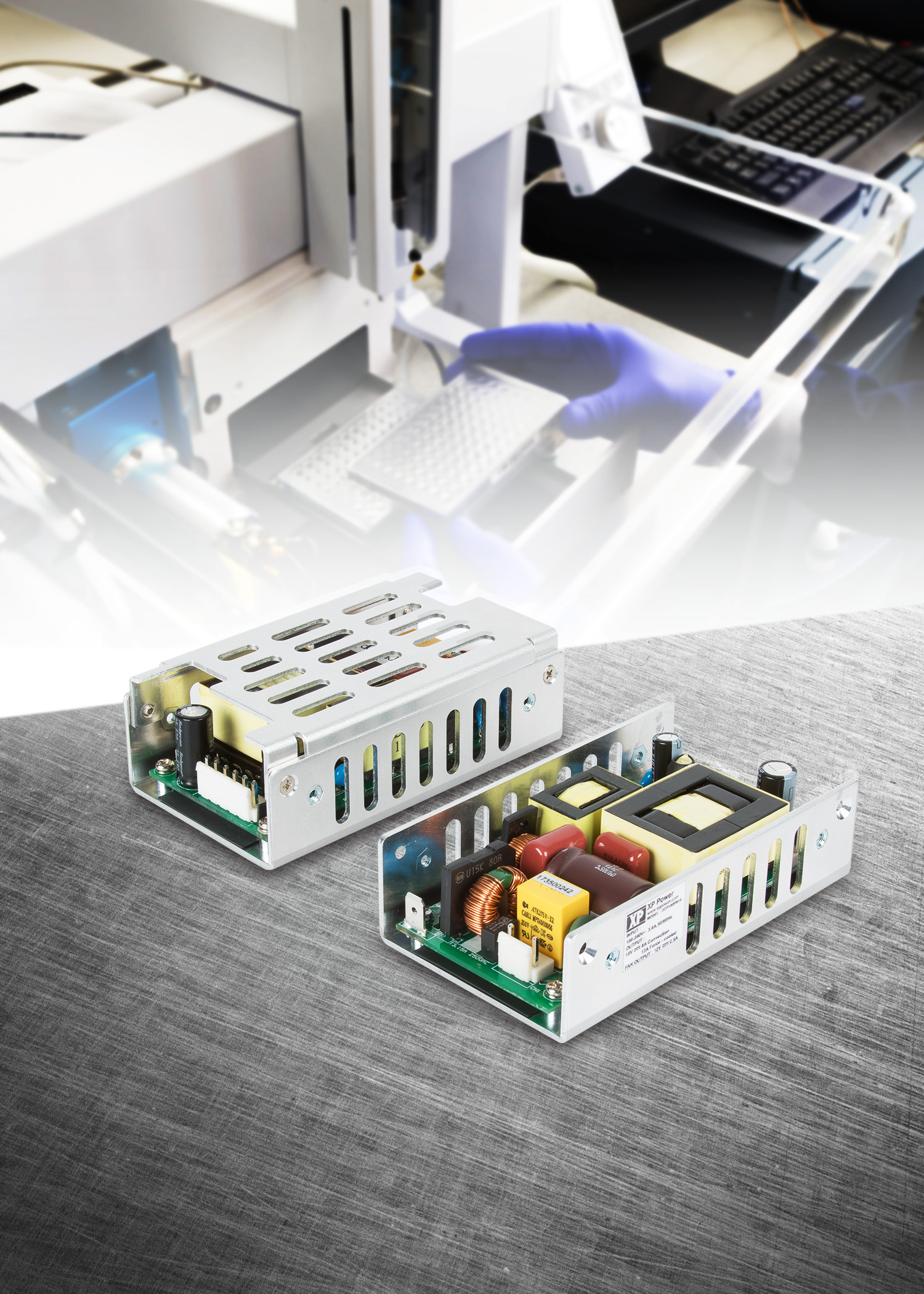 XP Power's 180-W U-channel ac-dc power supplies