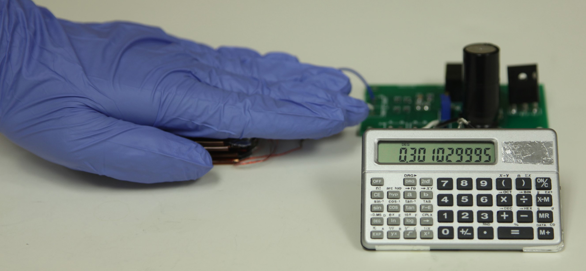 With the triboelectric nanogenerator and twostage power management system developed by the Georgia Institute of Technology tapping your finger can generate enough power to operate a scientific calculator Image courtesy of Zhong Lin Wang Georgia Tech