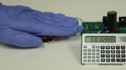 With the triboelectric nanogenerator and two-stage power management system developed by the Georgia Institute of Technology, tapping your finger can generate enough power to operate a scientific calculator. (Image courtesy of Zhong Lin Wang, Georgia Tech).