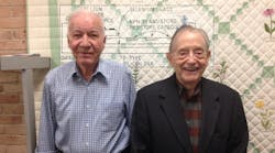 Jerry Merryman and Bob Biard at the April 2016 meeting of the TI Vets.