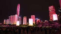1. Shown is a photo of the LED-lighted city of Shenzhen, China.