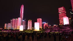 1. Shown is a photo of the LED-lighted city of Shenzhen, China. 1. Shown is a photo of the LED-lighted city of Shenzhen, China.