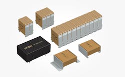 9. In addition to a special dielectric, TDK&rsquo;s CeraLink ceramic capacitors come in tightly stacked configurations to lower inductance and equivalent series resistance (ESR). (Courtesy of TDK)