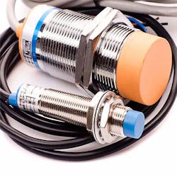 1. An industrial transducer such as this proximity sensor may be as small as 8 mm (or smaller), yet must also house the signal-conditioning electronics and power-regulation functions. 1. An industrial transducer such as this proximity sensor may be as small as 8 mm (or smaller), yet must also house the signal-conditioning electronics and power-regulation functions.