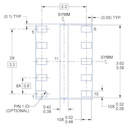 2. The package drawing of the TPSM265R1 shows how the package’s pin spacing meets industry standards for the intended operating-voltage maximum value. 2. The package drawing of the TPSM265R1 shows how the package’s pin spacing meets industry standards for the intended operating-voltage maximum value.