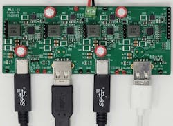 Type-C USB ports (left and right) are becoming commonplace in automotive applications. (Source: Qorvo) Type-C USB ports (left and right) are becoming commonplace in automotive applications. (Source: Qorvo)