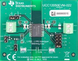 1. By integrating an isolation transformer into its package, TI&apos;s UCC12050 requires up to 80% less PCB space than a conventional solution. (Courtesy of Texas Instruments)